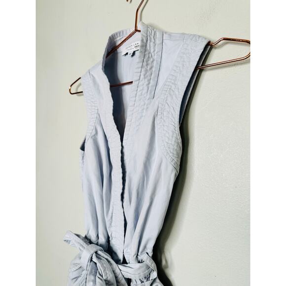 DEREK LAM 10 CROSBY x RTR Light Blue Cotton Button Front Tie Waist Romper 36 - Picture 11 of 14